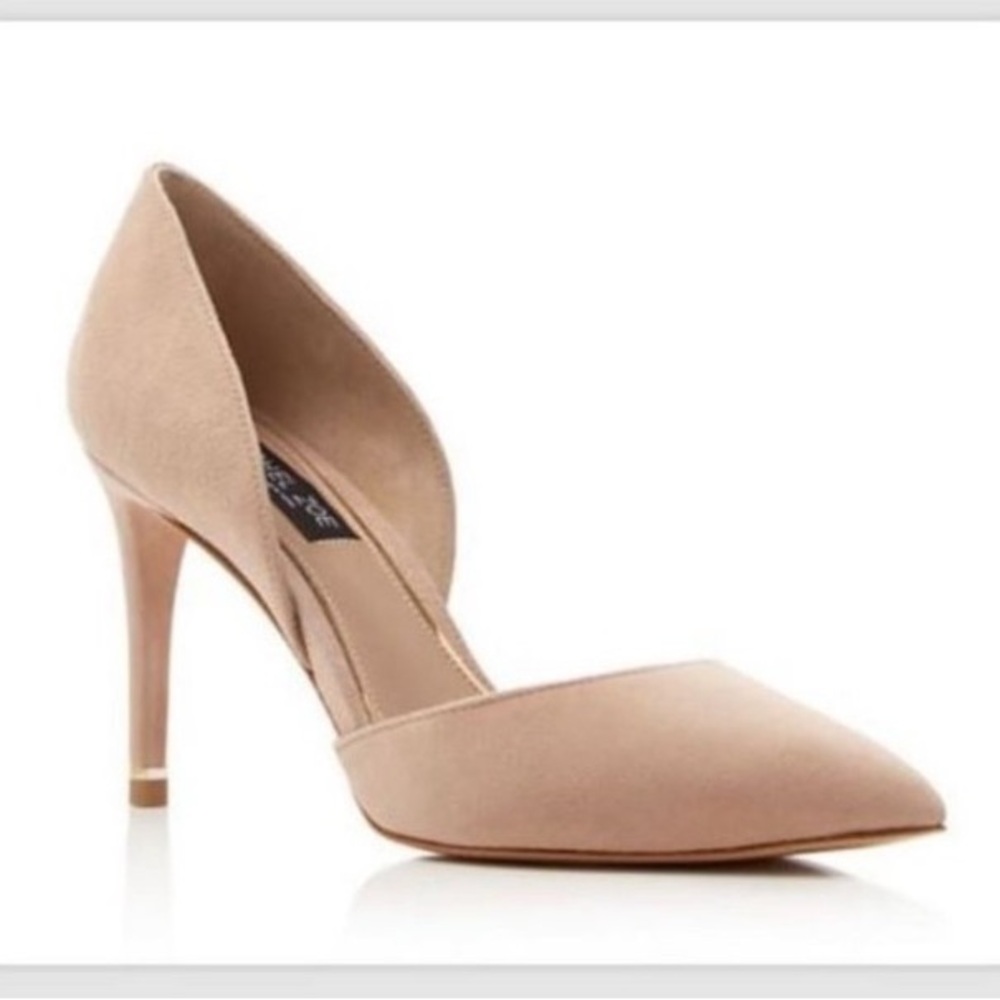 Rachel Zoe Kilee Kid Suede d'Orsay High Heel Pointed Toe Pumps Nude Size 7.5 M